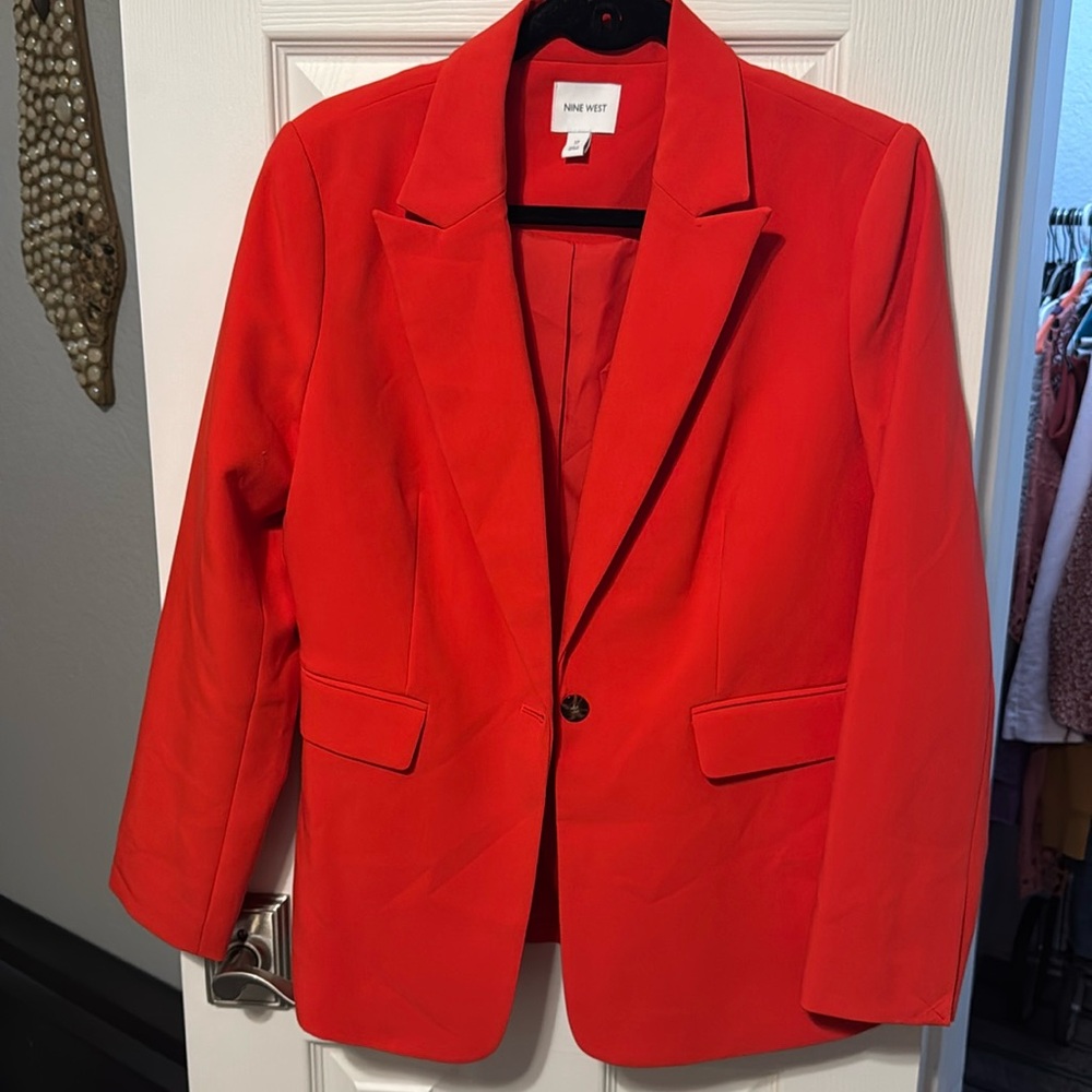Nine West Orange Red Blazer